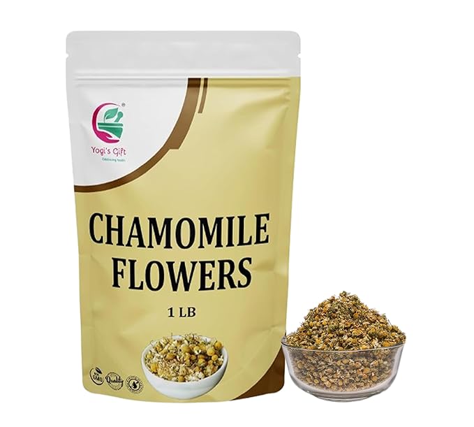 Chamomile Flowers 1 LB, 100% Natural Loose Leaf Chamomile Tea, Whole Dried Flowers for Herbal Tea, 1 LB Bulk Pack, Resealable Bag for Freshness - By Yogi?™s Gift®
