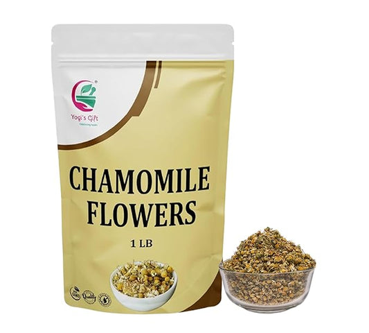 Chamomile Flowers 1 LB, 100% Natural Loose Leaf Chamomile Tea, Whole Dried Flowers for Herbal Tea, 1 LB Bulk Pack, Resealable Bag for Freshness - By Yogi?™s Gift®