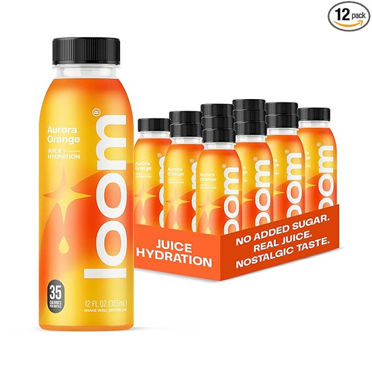 Aurora Orange Juice Drinks by Loom, Low Sugar Juice, Real Fruit, No Added Sugar, 35 Calories
