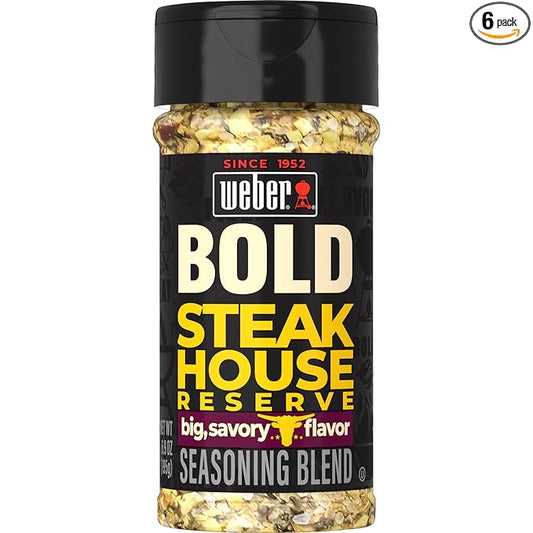 Weber BOLD Steakhouse Reserve Seasoning Blend, 6.9 Ounce Shaker (Pack of 6)