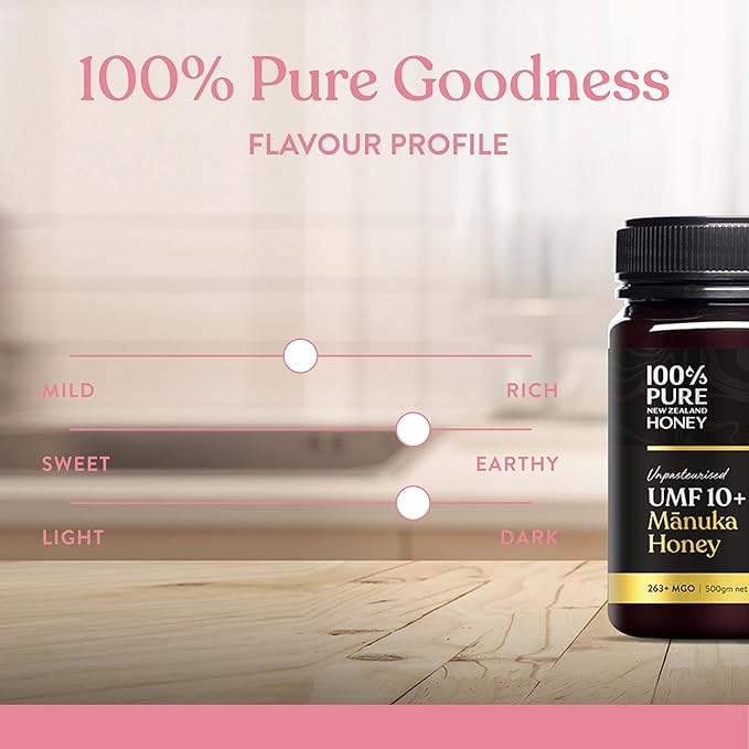 100% Pure New Zealand Honey - Certified UMF 10+ (MGO 261+) Raw Manuka Honey, 8.8 Oz (250g)