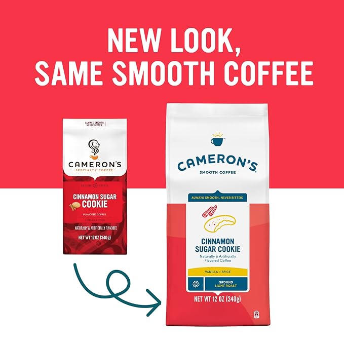 Cameron's Coffee Roasted Ground Coffee Bag, Flavored, Cinnamon Sugar Cookie, 12 Ounce