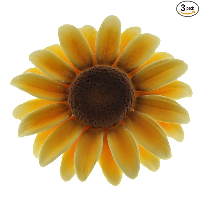 Global Sugar Art Sunflower Sugar Cake Flowers, 3 Count by Chef Alan Tetreault