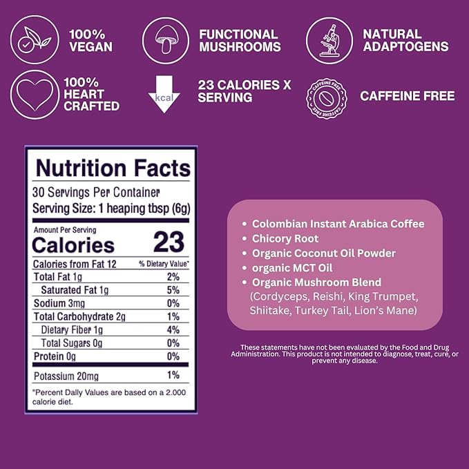 SAYUU Mushroom Chicory Blend ??Caffeine-Free Coffee Alternative with Lion's Mane, Reishi, Turkey Tail ??Supports Digestion, Focus & Immunity ??Vegan & Eco-Friendly, 30 Servings