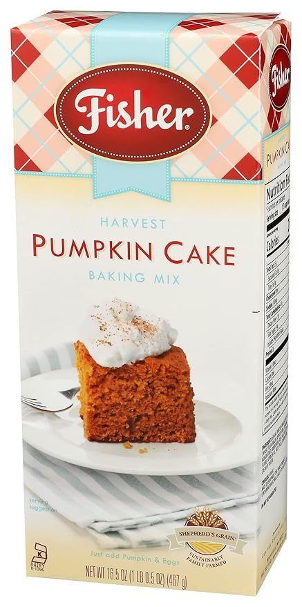 Fisher Harvest Pumpkin Cake Mix, 16.5 OZ (Pack of 1)