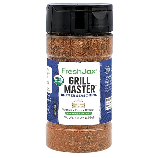 FreshJax Organic Burger Seasoning (5.5 oz) ??All-Purpose Hamburger Spice Rub for Grilling, BBQ, Steak, Smash Burgers & Beef