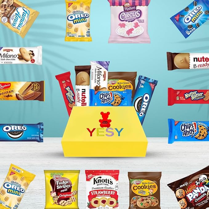 Cookies Variety Pack - Individually Wrapped Assortment, Sampler Bulk Care Package - Cookie Bundle, Office, 32 Count, Office and Kids Cookies