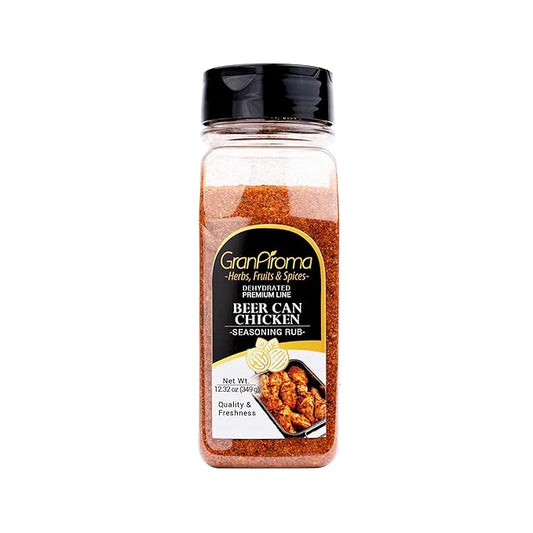 GranAroma Beer Can Chicken Rub, Savory & Spicy Blend, Seasoning for Grilled Chicken, Roasted Vegetables, BBQ Dishes (12.32 Ounce)