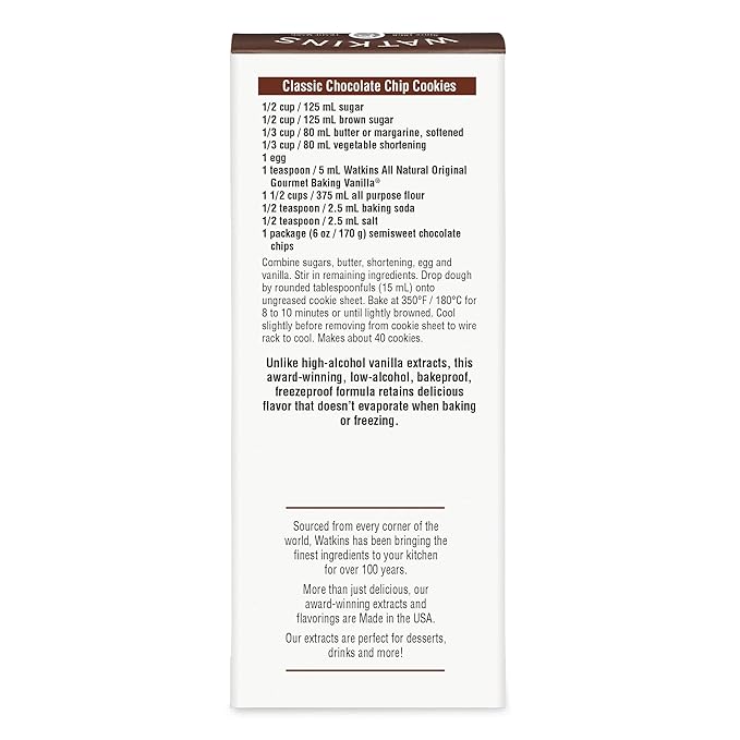 Watkins All Natural Original Gourmet Baking Vanilla with Pure Extract, 2 fl. oz. Bottle, 1-Pack (Pack of 2)
