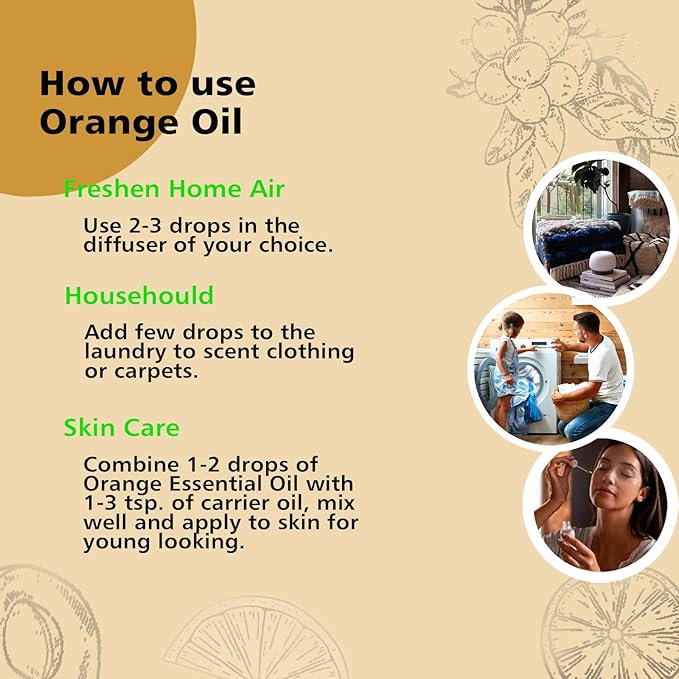 Orange Essential Oil 1 Oz ??100% Pure Sweet Orange Oil for Diffuser, Skin, Body, Spray, Massage & DIY