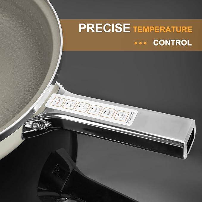 AEWHALE Hot Pot Electric,5L Multifunctional Electric Pot for Cooking,1600W Non-Stick Frying Pans for Steak, Egg, Ramen, Soup with Temperature Adjustment竊?Titanium Stainless