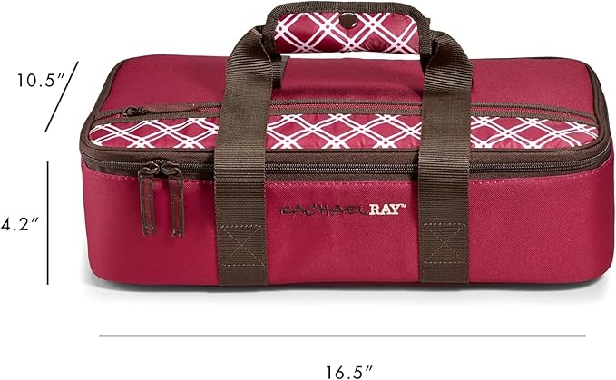 Rachael Ray Lasagna Lugger, Thermal Insulated Casserole Carrier for Hot or Cold Food, Lugger Tote for Potluck, Parties, Picnic, and Cookouts, Fits 9" x 13" Baking Dish