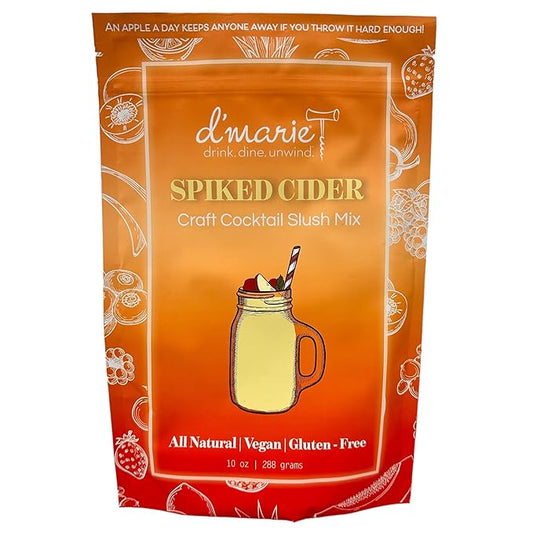 Frozen Cocktail Drink Mix - Makes 10 Spiked Cider Slushies - Drink Powder Pouches for Alcohol - All Natural Low Sugar Mixer, No Blender Needed