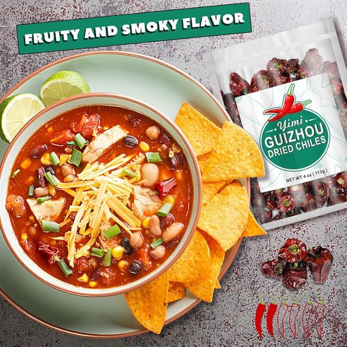 Yimi Dried Chili Peppers 6 Pack Bundle - Arbol, Guajillo, Thai, Sichuan Medium Hot, Sichuan Super Hot, Guizhou, Super Pack of Dry Whole Pepper Chiles (24oz Total), Ideal for Gift