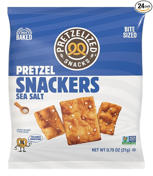 Pretzelized Pretzel Cracker Snack Packs - Sea Salt 24 ct