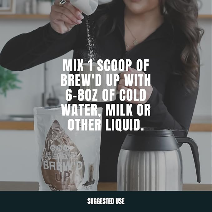 Brew???UP Collagen Protein Coffee, Whey Isolate & Collagen Peptides, Natural Caffeine, Low Lactose, No Added Sugar, Easy-Mix Protein, Iced Coffee Flavor, 15 Servings