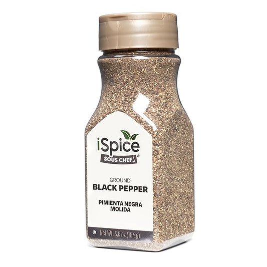 iSpice Black Pepper Spices And Seasonings For Cooking, 5.8 Ounce Fine Ground Black pepper Seasoning, Black Pepper ground Seasoning(164g-Pack Of 1)