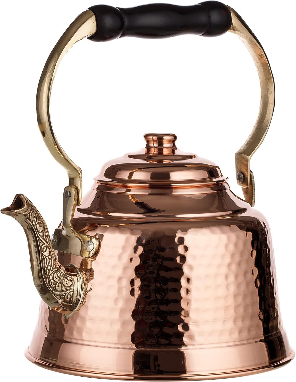 DEMMEX Tea Lover's Copper Teapot, Heavy Gauge 1mm Thick Hammered Solid Copper, Copper Tea Pot