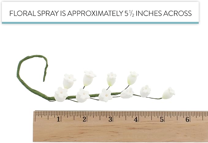 Global Sugar Art Lily of The Valley Sugar Cake Flowers Filler Spray, White, 5 Count by Chef Alan Tetreault