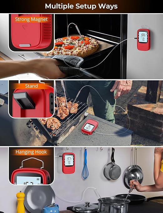 Govee Bluetooth Meat Thermometer, Digital Meat Thermometer for Smoker Oven, Grill Thermometer with 2 Probes, Timer Mode, Smart LCD Backlight BBQ Thermometer for Cooking Turkey Fish Beef