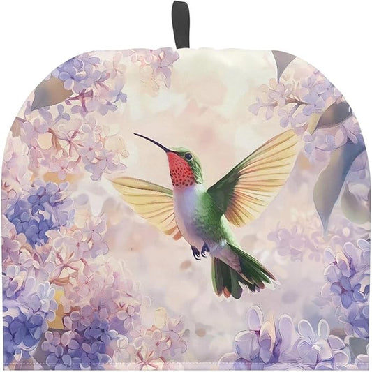 Hummingbird Purple Flower Tea Cozy for Teapot Insulated Tea Cosy Washable Tea Pot Dust Covers Breakfast Warmer for Home Kitchen Office Holiday Party D챕cor