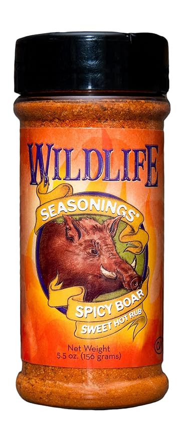 Wildlife Seasonings Spicy Boar Sweet Hot Rub - Bold Spicy Seasoning for Pork, Chicken, and Boar, Perfect for Smoking, Grilling or Fry Recipes with Smoky Paprika and Sweet Heat