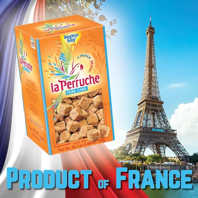 La Perruche Pure Cane Brown Sugar Cubes (750g/1.65lb box) | Ideal Sugar Cubes for Coffee | Pack of 1