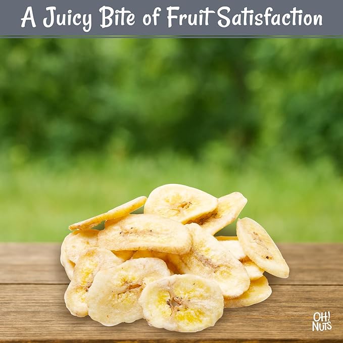 Oh! Nuts Dried Banana Chips - Sweetened Dehydrated Banana Chips - 1 lb - Bulk Bag for Snacking and Baking