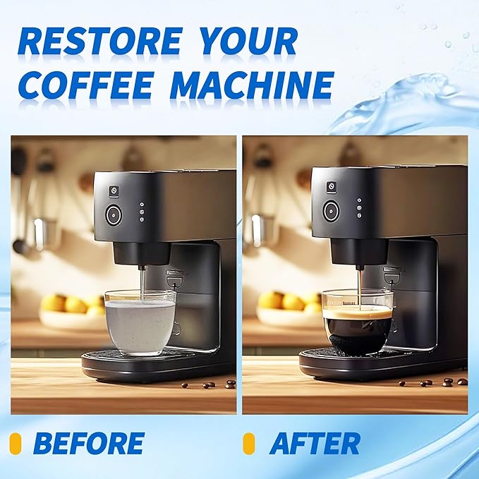 48Pack Coffee Machine Cleaner Descaler Tablets,Espresso Machine Cleaning Tabs,Cleaning Coffee Maker Accessories,Descaling Solution For CoffeeMaker-Odor-Free-2 Years Supply Compatible With Most Brands