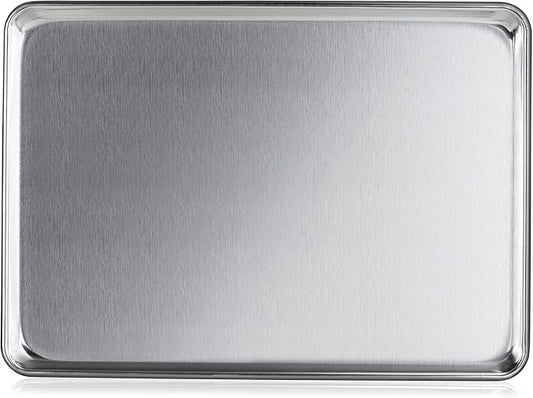 New Star Foodservice Commercial-Grade 18-Gauge Aluminum Sheet Pan/Bun Pan (15 L x21 W x1 H (Two Thirds size) Measure Oven)