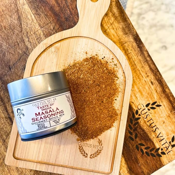 Taste of India: Masala Seasoning Blend | Gourmet Spice | All Natural Mix, Non GMO | Hand Made, Small Batch Spice Mix | Made in USA | Artisanal Seasoning | GLP-1 Friendly | Magnetic Tin | Ultra Premium | Gustus Vitae | #079