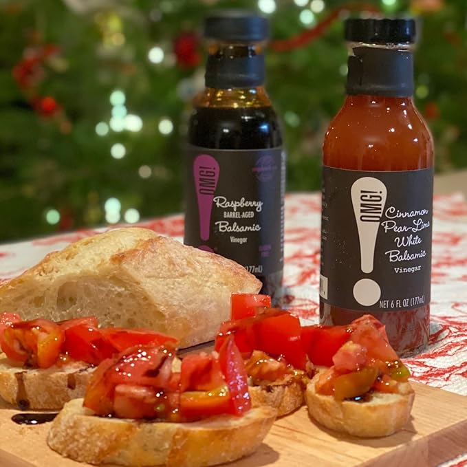 OMG! Oils: Gourmet Raspberry Balsamic Vinegar (Perfect for Dipping, Marinades, Glazing and Topping!), 177ml/6oz
