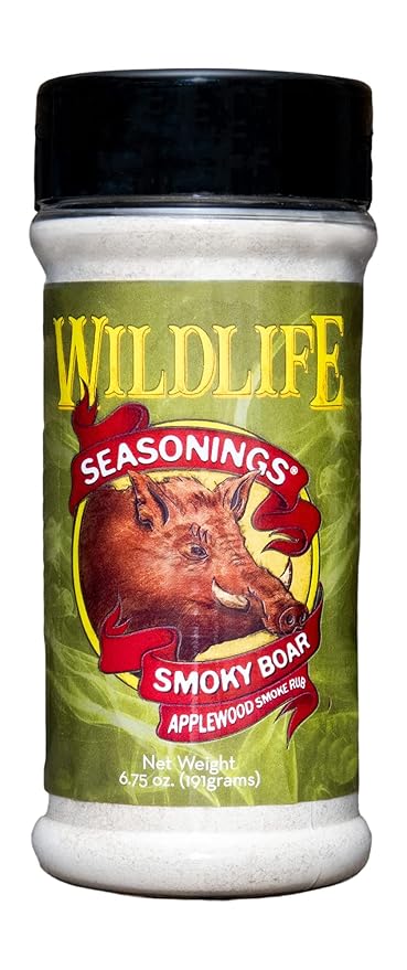 Wildlife Seasonings Smoky Boar Applewood Smoke Rub and Marinade - Sweet and Smoky Grill Seasoning for Pork, Chicken, and Ribs, Adds Rich Flavor with a Subtle Applewood Aroma
