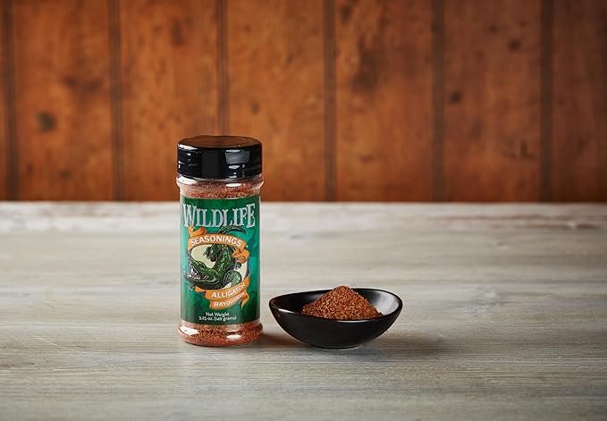 Wildlife Seasonings Alligator Bayou Cajun – Spicy Cajun Meat Seasoning & Grilling Dry Rub – Bold Beef, Chicken, Seafood & Stuffing Seasoning – Perfect Southern Flavor Blend for Authentic Bayou