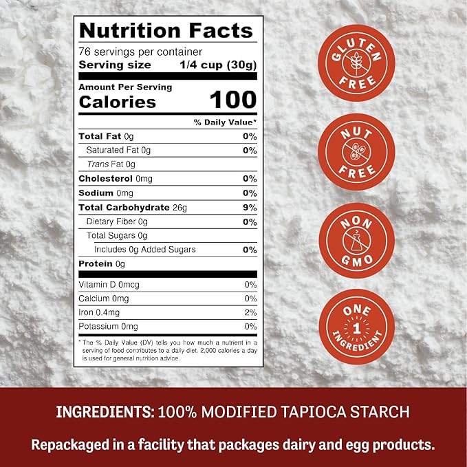 Judee's Gluten Free Expandex Modified Tapioca Starch 5 lb - 100% Non-GMO, Gluten-Free & Nut-Free - USA Packaged - Thickens and Enhances Texture - Great for Making Tortillas, Bread, and Bagels