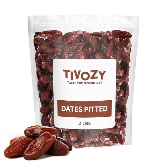 Pitted Dates 2lbs pack of Deglet Noor Dates Pitted, Bulk, Delicious and Nutritious Deglet Date Ideal for Baking, Energy Bites and Salads, Whole Dried and Ready to Eat