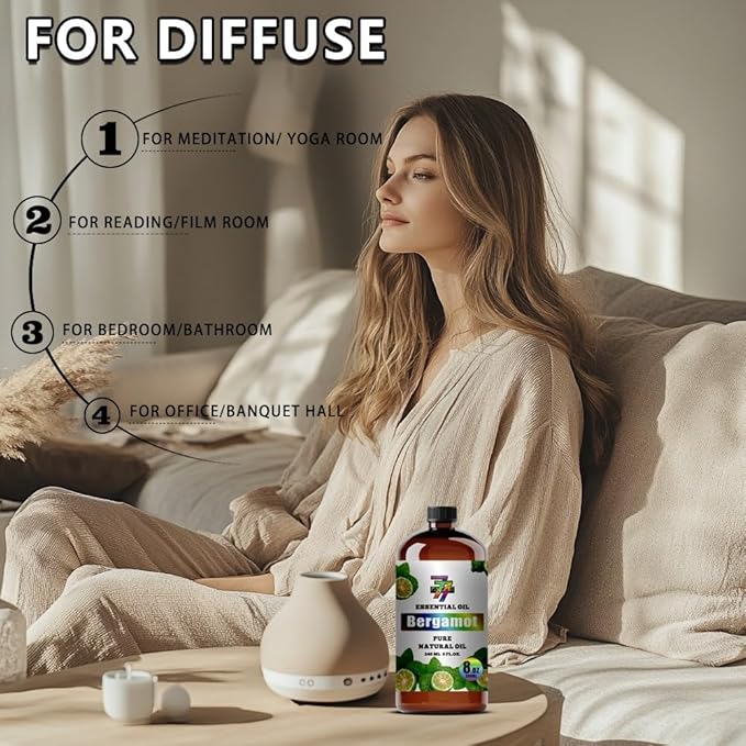 Bergamot Essential Oil (8 oz / 240 ml) ??Bergamot Oils for diffusers, humidifiers, Home Baths, Cleaning Products, Yoga, DIY Soaps and DIY Scented Candles