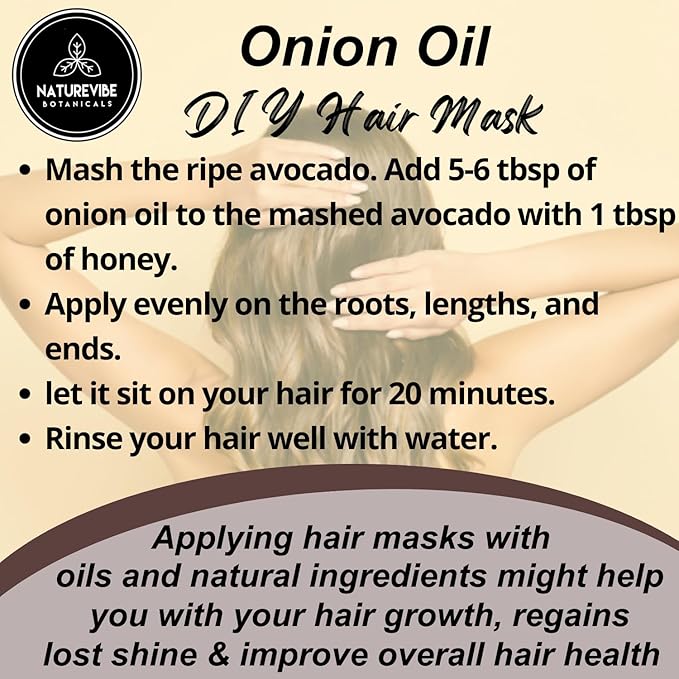 Naturevibe Botanicals Onion Oil 32 oz ??100% Pure Cold-Pressed Nourishing Hair & Skin Oil | Sulfur-Rich for Stronger Hair Growth & Scalp Health