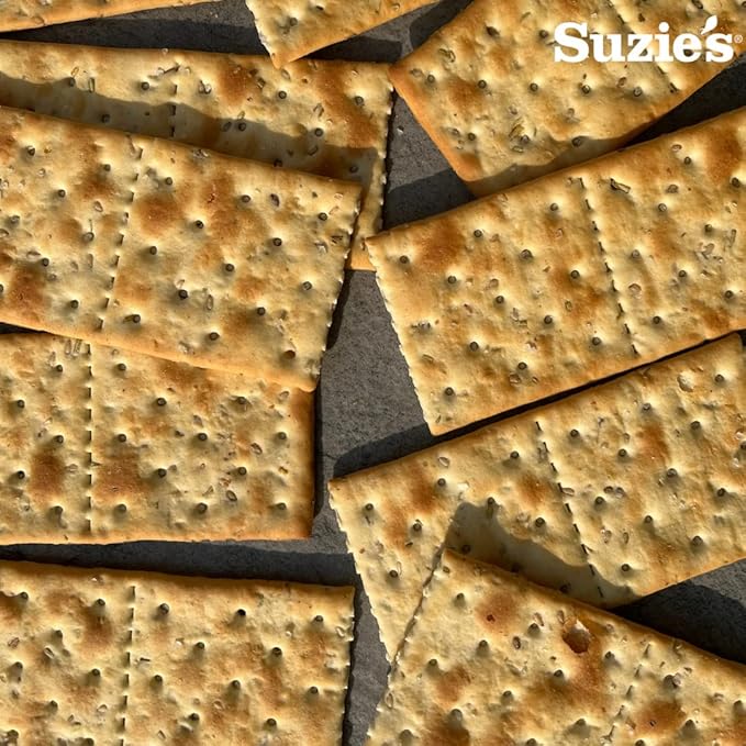 Suzie's Organic Saltines Crackers, Rosemary Sesame, Healthy Gourmet Baked Snack Goodies for Adults & Children - 6 Pack, 8.8oz Each