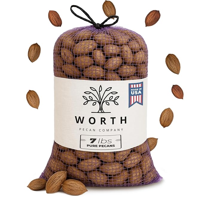 7 LBS Bag of Raw Pecans in Shell ??Whole Unshelled Georgia Pecans | Fresh Bulk Nuts for Snacking, Baking, Gifting | Natural Southern Harvest in Resealable Sack