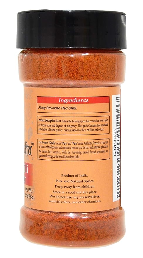 Shudh India | Traditional Indian Spicy Red Chili Powder | Chilli Powder Indian Spice | All Natural | No Color added | Gluten Free Ingredients | Vegan | NON-GMO | Indian Origin |
