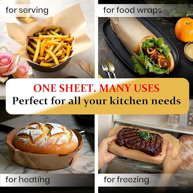 300PCS Parchment Paper Baking Sheets, 9x13 Inch,Non-Stick Precut Baking Parchment,Heavy Duty Unbleached Parchment Paper for Air Fryer, Oven, Bakeware, Steaming, Cooking Bread, Cupcake, Cookies