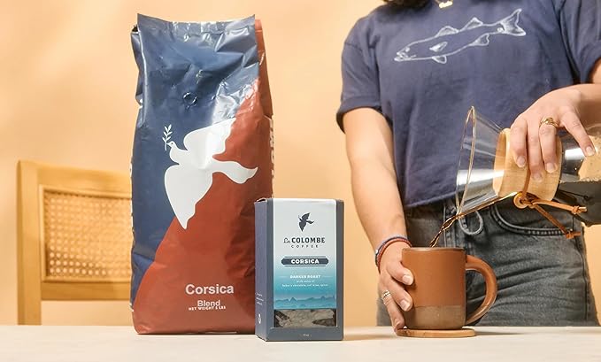 La Colombe Corsica Dark Roast Drip Grind Ground Coffee - Notes of Baker's Chocolate, Red Wine & Spices, 12 Ounce (Pack of 4)