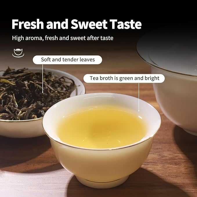 KHS Organic Green Tea Leaves, 3.53 Oz Green Tea Loose Leaf from High Altitude, Clean Aroma Chinese Green Leaves with USDA Certified Perfect for Ice Tea or Hot Tea, 100% Natural, Non-GMO, Non-Gluten