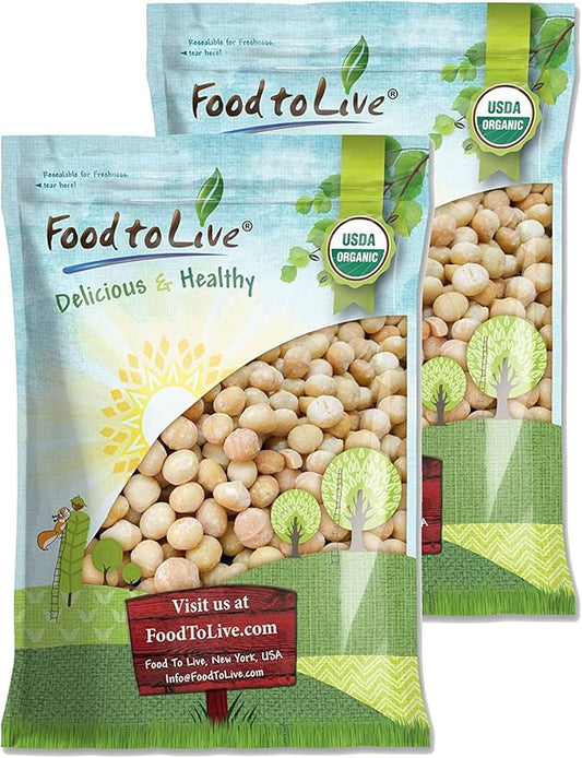 Food to Live Organic Whole Macadamia Nuts, 18 Pounds – Non-GMO, Raw, Shelled, Unsalted, Kosher, Vegan, Bulk. Keto Snack. Buttery Flavor. Good Source of Fiber, Healthy Fats. Perfect for Desserts.