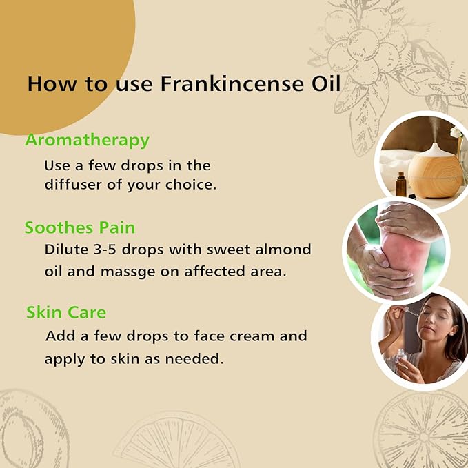 Frankincense and Myrrh Essential Oil, 100% Pure Undiluted Essential Oil for Skin, Hair, Aromatherapy - 1 oz (Pack of 2)