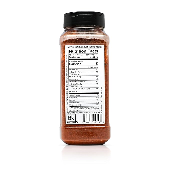 Spiceology – Black Magic Salt-Free Cajun Blackening Seasoning – Bold & Savory Blackened Seasoning for Chicken, Fish, Turkey, and More – Versatile Cajun Spice Blend & Dry Rub – 16 oz