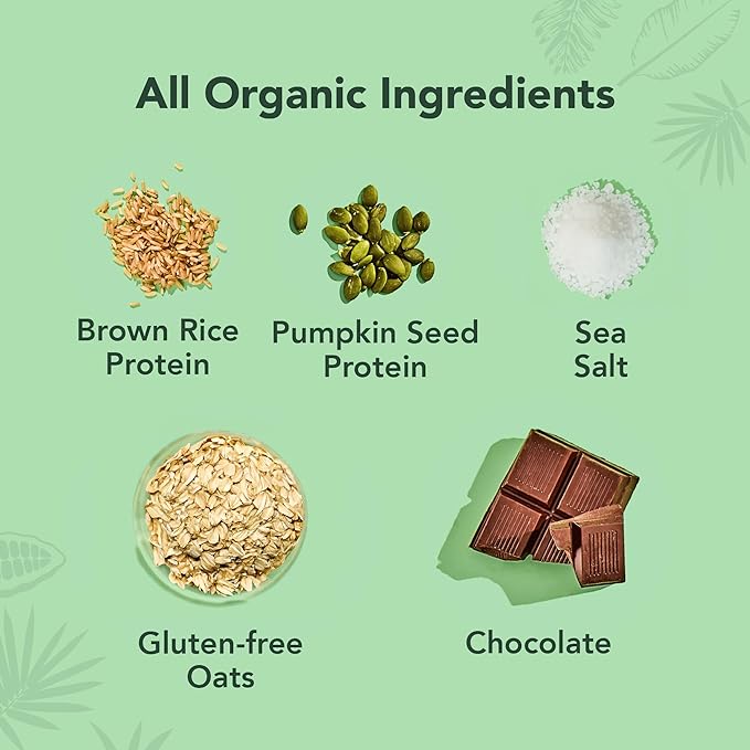 ALOHA Organic Plant Based Protein Bars - Oatmeal Chocolate Chip - 12 Count, 1.9oz Bars - Vegan Snacks, Low Sugar, Gluten-Free, Low Carb, Paleo, Non-GMO, Stevia-Free, No Sugar Alcohols