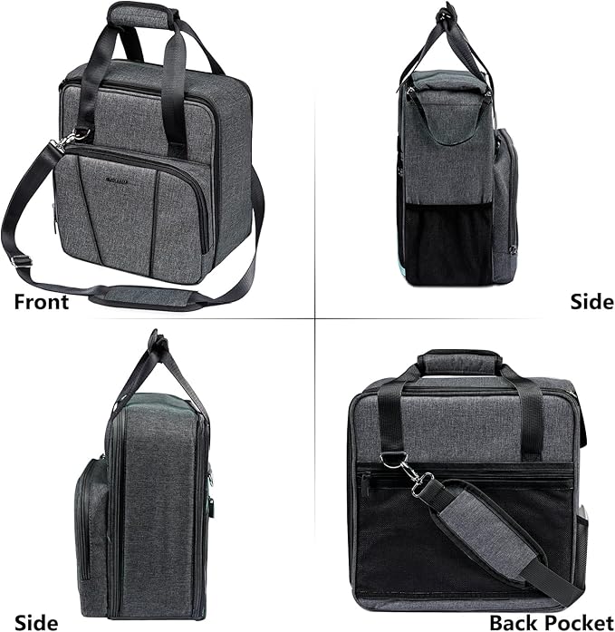 BAGSPRITE Coffee Maker Travel Bag Compatible with Keurig K-Express Coffee Maker, K-Iced Single Serve Coffee Brewer Carrying Case with Multiple Pockets for K-Cup Pods, Storage Bag With Shoulder Strap