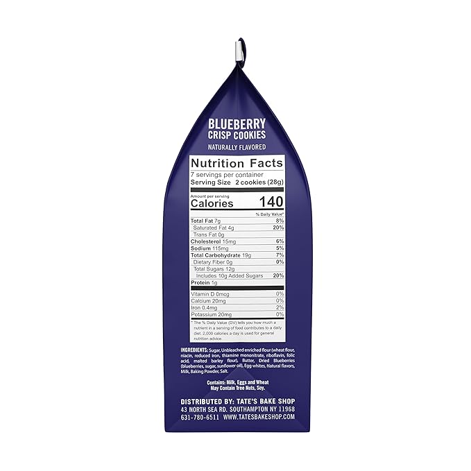 Tate's Bake Shop Blueberry Crisp Cookies, Limited Edition, 4-7 oz Bags